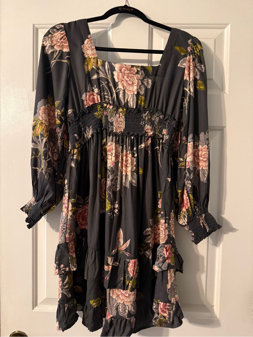 Romantic Gypsy Women’s Floral Maternity Top, Black & pink floral